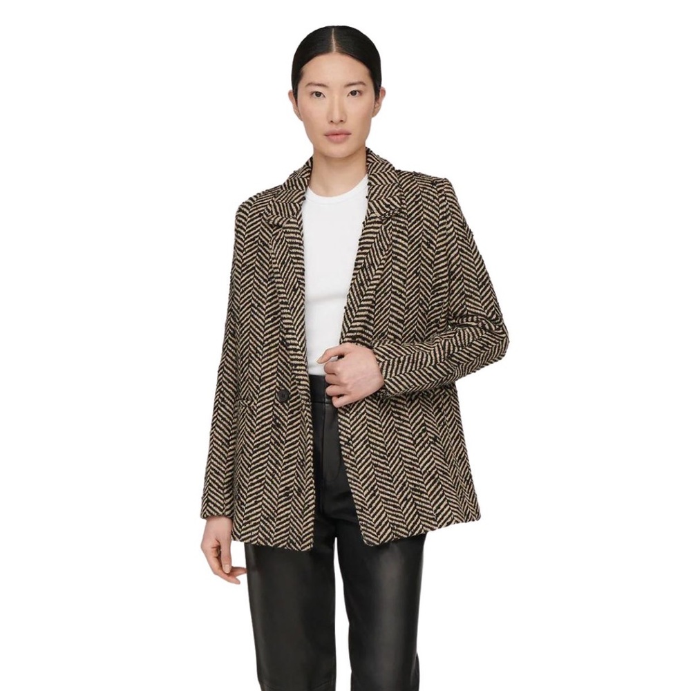 Anime Bing DIANA BLAZER Cream And Black Fishbone - New Never Worn XS